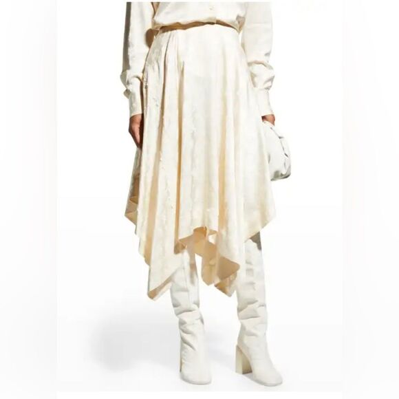 JASON WU IVORY LACE TRIMMED JACQUARD SKIRT. 6. NWT - Picture 1 of 11